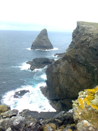 Buachaill sea stack at the Aill na Gall (Foreigners') cliffs of Inishshark