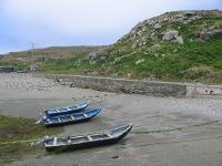 Boats at low tide in Inishturk