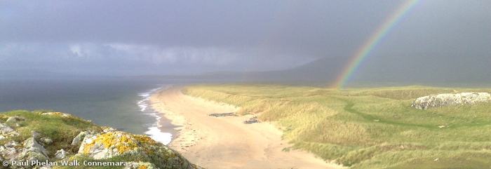 Rainbow over the Silver Strand in South Mayo which is a Discovery Point on the Wild Atlantic Way