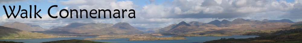 Walk Connemara Logo with 12 Bens mountains in background